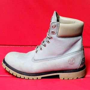 Timberland White Leather Boots
